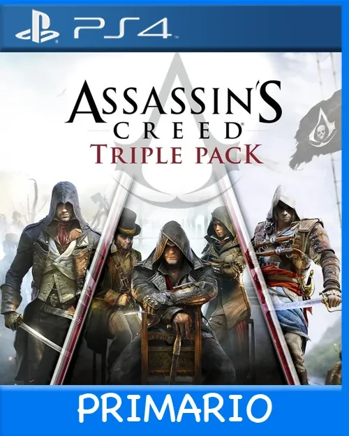 Ps4 Digital Assassin's Creed Triple Pack: Black Flag, Unity, Syndicate Primario