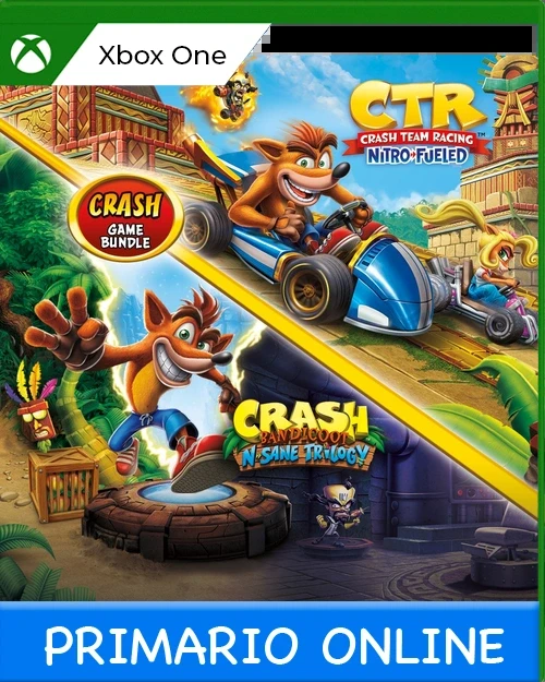 Xbox One Lote Crash Bandicoot™: N. Sane Trilogy + CTR Nitro-Fueled Primario Online