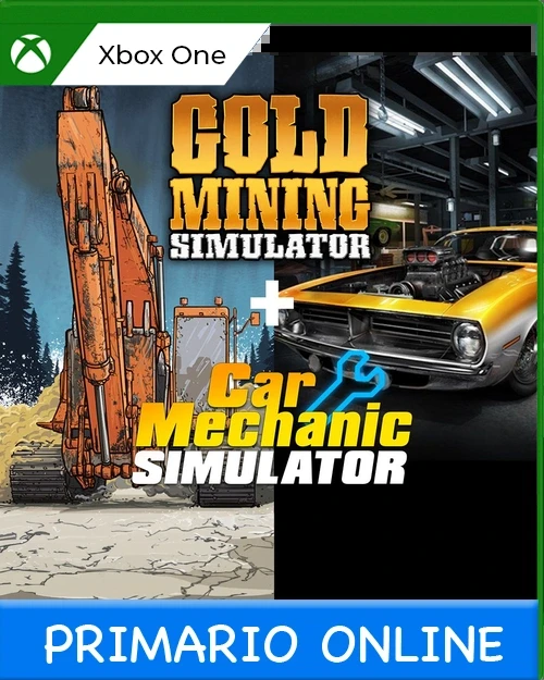 Xbox One Pack de Simuladores: Car Mechanic Simulator y La fiebre del oro [Gold Mining Simulator] (PAQUETE DOBLE) Primario Online