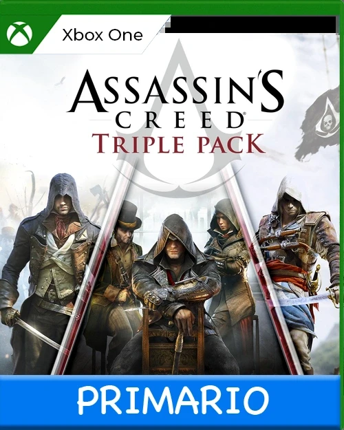 Xbox One Pack triple Assassin's Creed: Black Flag, Unity, Syndicate Primario