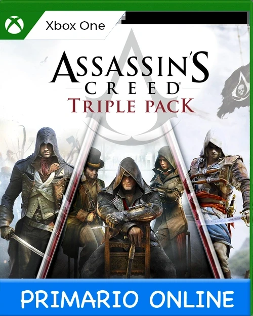 Xbox One Pack triple Assassin's Creed: Black Flag, Unity, Syndicate Primario Online