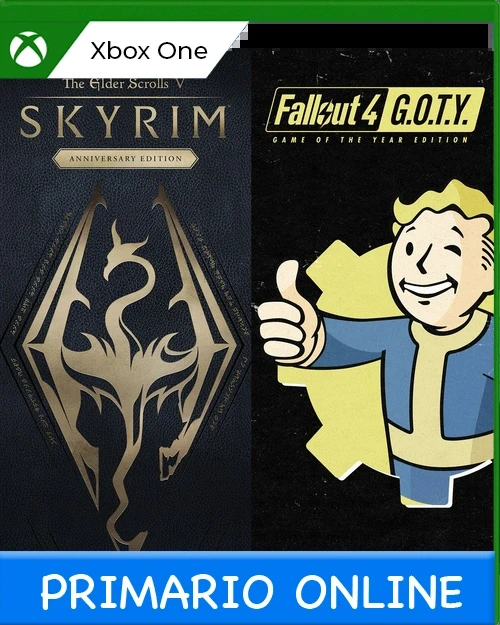 Xbox One Skyrim Anniversary Edition + Fallout 4 G.O.T.Y Bundle Primario Online