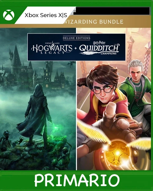 Xbox Series X|S Lote de Ediciones Deluxe de Hogwarts Legacy + Harry Potter: Campeones de quidditch Primario