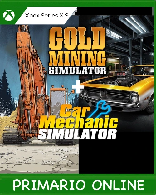 Xbox Series X|S Pack de Simuladores: Car Mechanic Simulator y La fiebre del oro [Gold Mining Simulator] (PAQUETE DOBLE) Primario Online