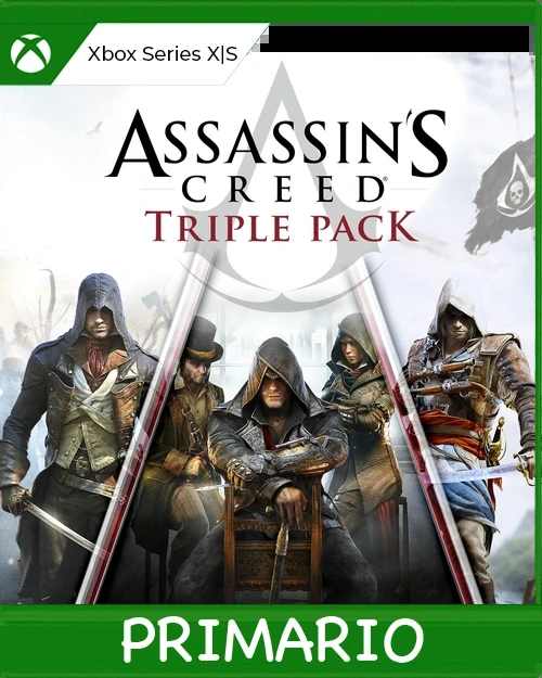 Xbox Series X|S Pack triple Assassin's Creed: Black Flag, Unity, Syndicate Primario