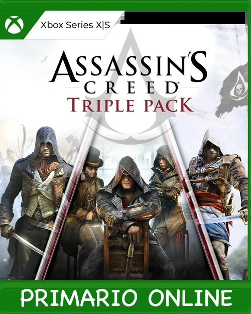 Xbox Series X|S Pack triple Assassin's Creed: Black Flag, Unity, Syndicate Primario Online
