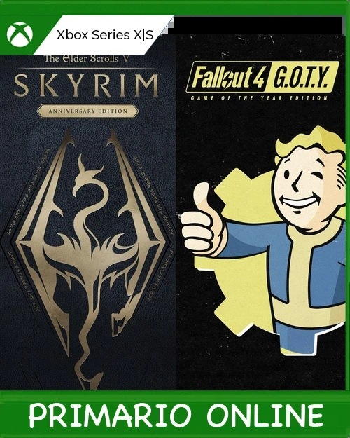 Xbox Series X|S Skyrim Anniversary Edition + Fallout 4 G.O.T.Y Bundle Primario Online